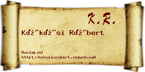 Kökösi Róbert névjegykártya